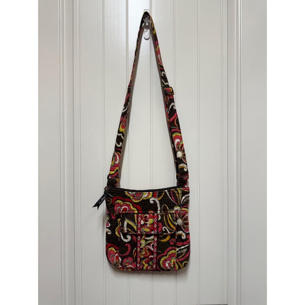 Vera Bradley Retired Puccini Print Messenger Crossbody Tortoise shell accents